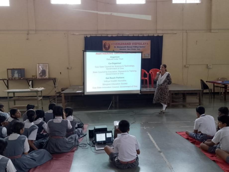 Sensitisation Workshop for the students of  Vivekanand Vidhyalay, Borim Ponda-Goa.