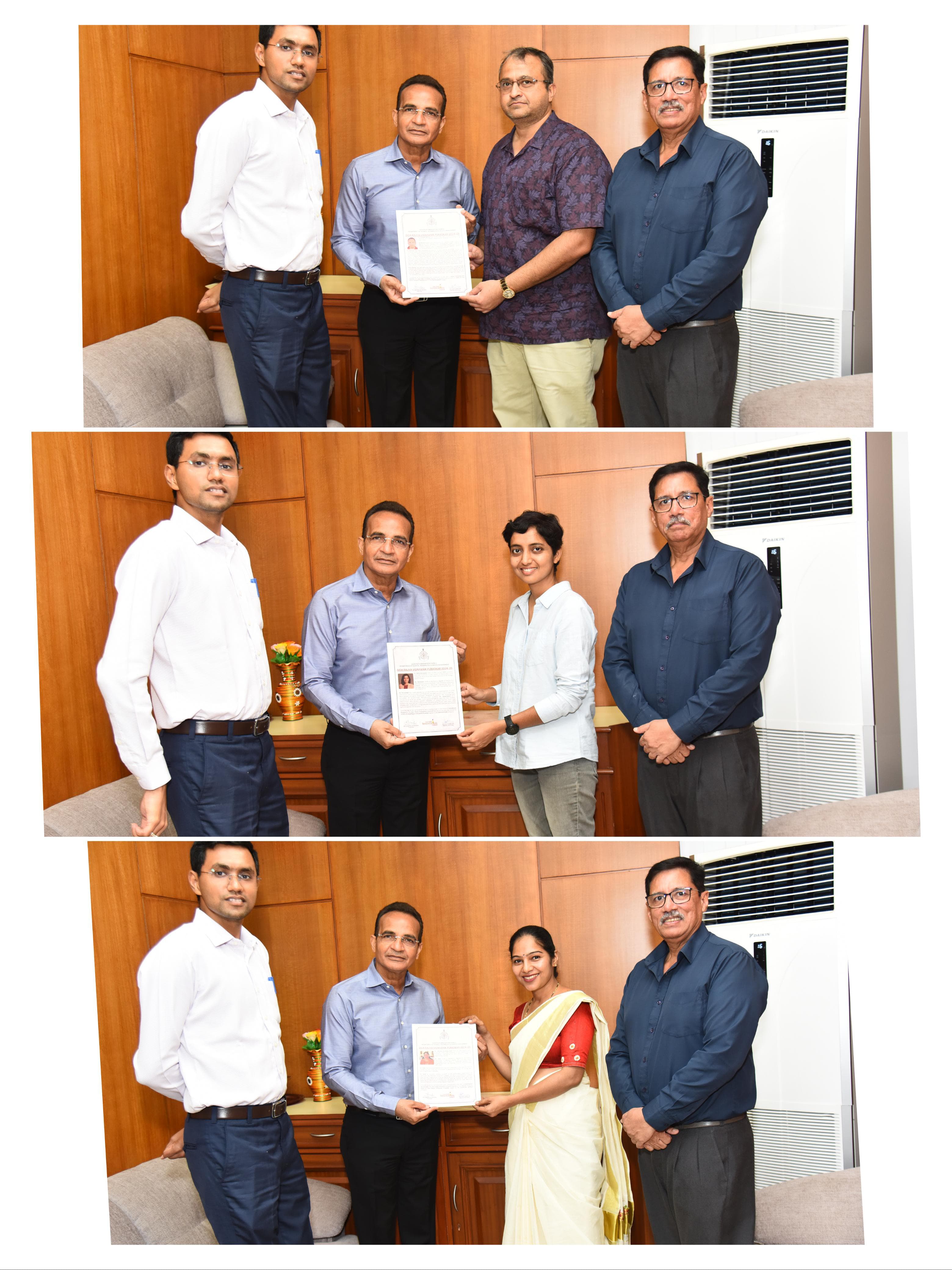 The Goa Rajya Vidnyanik Puraskar (GRVP) 2024-25 was conferred by Hon’ble Minister for Science & Technology